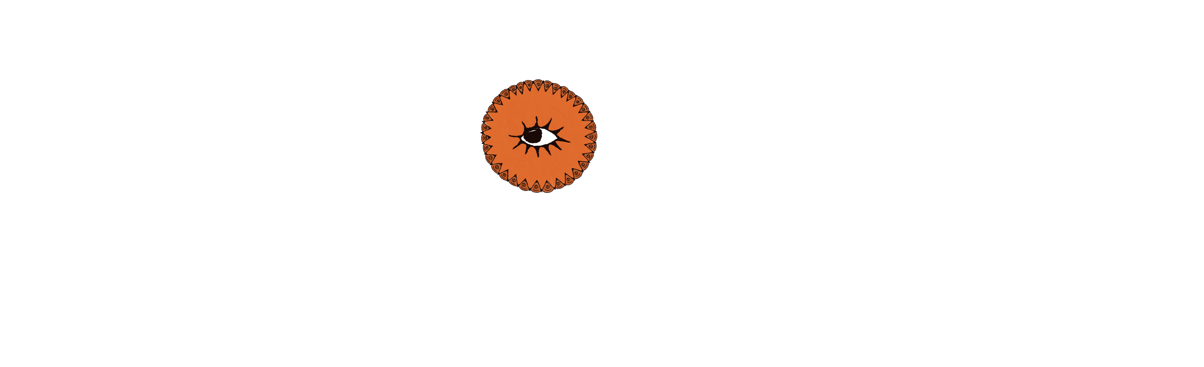 Hand-drawn eye medallion, the BAHAR watchful eye